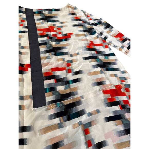 Cacharel Silk Abstract Print Midi Dress Multicolor Size 8 - Picture 9 of 10